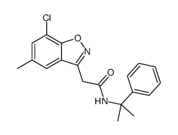 2-(7-chloro-5-methyl-1,2-benzoxazol-3-yl)-N-(2-phenylpropan-2-yl)acetamide结构式