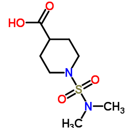 1-(Dimethylsulfamoyl)-4-piperidinecarboxylic acid结构式