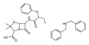 N-benzyl-1-phenylmethanamine,3,3-dimethyl-7-oxo-6-(2-phenoxybutanoylamino)-4-thia-1-azabicyclo[3.2.0]heptane-2-carboxylic acid结构式