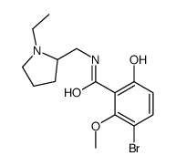 3-bromo-N-[(1-ethylpyrrolidin-2-yl)methyl]-6-hydroxy-2-methoxybenzamide结构式