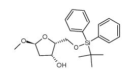 methyl 5-O-(tert-butyldiphenylsilyl)-2-deoxy-α-D-threo-pentofuranoside Structure