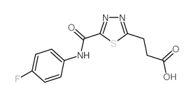 3-(5-{[(4-Fluorophenyl)amino]carbonyl}-1,3,4-thiadiazol-2-yl)propanoic acid Structure