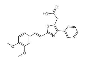 2-[2-[(E)-2-(3,4-dimethoxyphenyl)ethenyl]-4-phenyl-1,3-thiazol-5-yl]acetic acid Structure