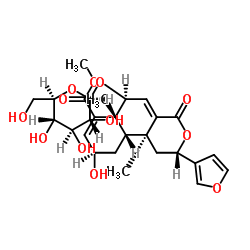 (2S,6S,6AR,9R,10AS,10BS)-2-(3-呋喃基)-6-(BETA-D-吡喃葡萄糖基氧基)-1,4,6,6A,9,10,10A,10B-八氢-9-羟基-6A,10B-二甲基-4-氧代-2H-萘并[2,1-C]吡喃-7-羧酸甲酯结构式