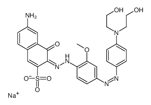 sodium,(3E)-6-amino-3-[[4-[[4-[bis(2-hydroxyethyl)amino]phenyl]diazenyl]-2-methoxyphenyl]hydrazinylidene]-4-oxonaphthalene-2-sulfonate结构式