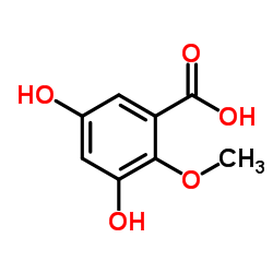 3,5-Dihydroxy-2-methoxybenzoic acid结构式