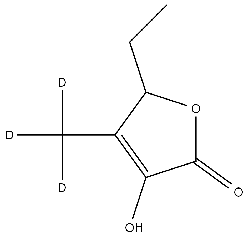 5-Ethyl-3-hydroxy-4-methyl-2(5H)-furanone-d3结构式