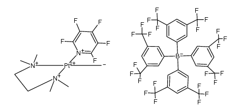 [(N,N,N',N'-tetramethylethylenediamine)Pt(CH3)(pentafluoropyridine)][(3,5-(CF3)2C6H3)4B]结构式