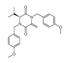 (S)-N,N'-bis(p-methoxybenzyl)-3-methylene-6-isopropylpiperazine-2,5-dione Structure