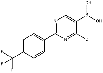 4-Chloro-2-(4-trifluoromethylphenyl)pyrimidine-5-boronic acid结构式