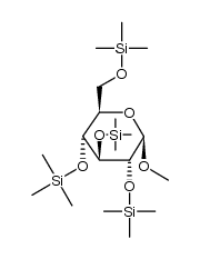 Methyl 2-O,3-O,4-O,6-O-tetrakis(trimethylsilyl)-β-D-glucopyranoside结构式