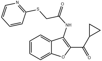 N-[2-(cyclopropanecarbonyl)-1-benzofuran-3-yl]-2-pyridin-2-ylsulfanylacetamide Structure