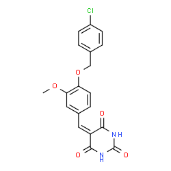 5-{4-[(4-Chlorobenzyl)oxy]-3-methoxybenzylidene}-2,4,6(1H,3H,5H)-pyrimidinetrione structure