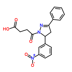 4-[5-(3-Nitrophenyl)-3-phenyl-4,5-dihydro-1H-pyrazol-1-yl]-4-oxobutanoic acid Structure