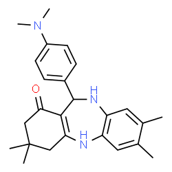 11-[4-(Dimethylamino)phenyl]-3,3,7,8-tetramethyl-2,3,4,5,10,11-hexahydro-1H-dibenzo[b,e][1,4]diazepin-1-one结构式