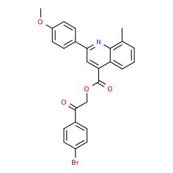 2-(4-bromophenyl)-2-oxoethyl 2-(4-methoxyphenyl)-8-methyl-4-quinolinecarboxylate结构式