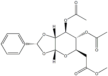 1-O,2-O-[(R)-Benzylidene]-α-D-glucopyranose triacetate structure