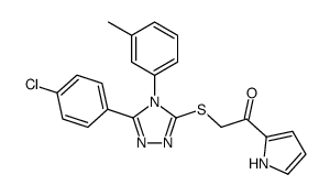 2-[[5-(4-chlorophenyl)-4-(3-methylphenyl)-1,2,4-triazol-3-yl]sulfanyl]-1-(1H-pyrrol-2-yl)ethanone Structure