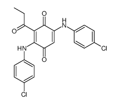 3,6-Di-(p-chlor-anilino)-2-propionyl-1,4-benzochinon结构式