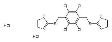 2-[[2,3,5,6-tetrachloro-4-(4,5-dihydro-1H-imidazol-2-ylsulfanylmethyl)phenyl]methylsulfanyl]-4,5-dihydro-1H-imidazole,dihydrochloride Structure