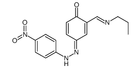 4-[(4-nitrophenyl)hydrazinylidene]-2-(propyliminomethyl)cyclohexa-2,5-dien-1-one结构式