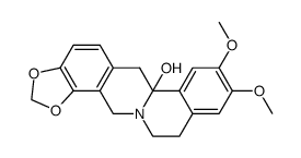 8,9-dimethoxy-6,11,12,14-tetrahydro-[1,3]dioxolo[4,5-h]isoquino[2,1-b]isoquinolin-6a-ol结构式