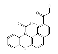 12H-Benzo[a]phenothiazine, 12-acetyl-2-(chloroacetyl)- structure