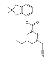 (2,2-dimethyl-3H-benzofuran-7-yl) N-(butyl-(cyanomethyl)amino)sulfanyl-N-methyl-carbamate Structure