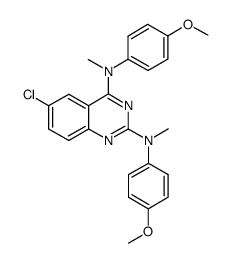 6-chloro-N2,N4-bis-(4-methoxy-phenyl)-N2,N4-dimethyl-quinazoline-2,4-diamine结构式