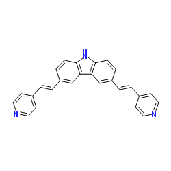 3,6-Bis[(E)-2-(4-pyridinyl)vinyl]-9H-carbazole结构式