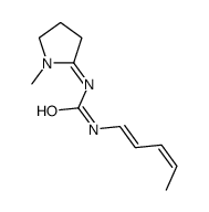 1-(1-methylpyrrolidin-2-ylidene)-3-penta-1,3-dienylurea结构式