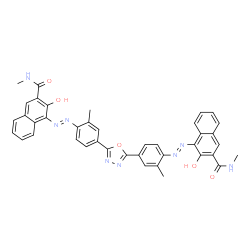 4,4'-[1,3,4-oxadiazole-2,5-diylbis[(2-methyl-4,1-phenylene)azo]]bis[3-hydroxy-N-methylnaphthalene-2-carboxamide] structure