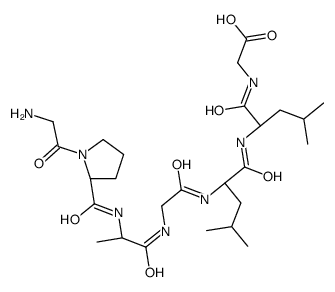 2-[[(2S)-2-[[(2S)-2-[[2-[[(2S)-2-[[(2S)-1-(2-aminoacetyl)pyrrolidine-2-carbonyl]amino]propanoyl]amino]acetyl]amino]-4-methylpentanoyl]amino]-4-methylpentanoyl]amino]acetic acid结构式