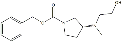 (R)-3-[(2-Hydroxy-ethyl)-methyl-amino]-pyrrolidine-1-carboxylic acid benzyl ester结构式
