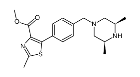 methyl-5-(4-{[(3R,5S)-3,5-dimethyl-1-piperazinyl]methyl}phenyl)-2-methyl-1,3-thiazole-4-carboxylate Structure