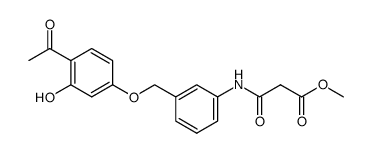 3-<<3-<(4-acetyl-3-hydroxyphenoxy)methyl>phenyl>amino>-3-oxopropanoic acid, methyl ester Structure