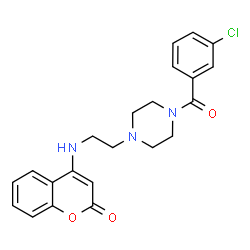 4-({2-[4-(3-Chlorobenzoyl)-1-piperazinyl]ethyl}amino)-2H-chromen-2-one Structure