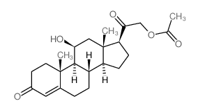 Pregn-4-ene-3,20-dione,21-(acetyloxy)-11-hydroxy-, (11b)- Structure