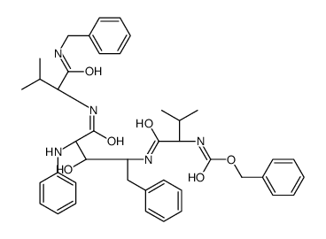 benzyl N-[(2S)-1-[[(2S,3R,4R)-4-anilino-5-[[(2S)-1-(benzylamino)-3-methyl-1-oxobutan-2-yl]amino]-3-hydroxy-5-oxo-1-phenylpentan-2-yl]amino]-3-methyl-1-oxobutan-2-yl]carbamate Structure