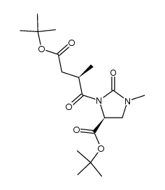 (S)-tert-butyl 3-((R)-4-(tert-butoxy)-2-methyl-4-oxobutanoyl)-1-methyl-2-oxoimidazolidine-4-carboxylate structure