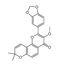 2-(1,3-Benzodioxole-6-yl)-3-methoxy-8,8-dimethyl-4H,8H-benzo[1,2-b:3,4-b']dipyran-4-one结构式