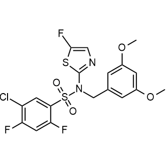 5-Chloro-N-(3,5-dimethoxybenzyl)-2,4-difluoro-N-(5-fluorothiazol-2-yl)benzenesulfonamide Structure