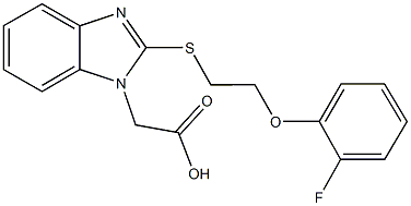 2-(2-((2-(2-fluorophenoxy)ethyl)thio)-1H-benzo[d]imidazol-1-yl)acetic acid结构式