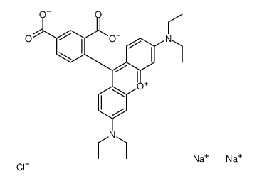 9-(2,4-二羧基苯基)-3,6-二(二乙基氨基)-呫吨鎓氯化物二钠盐结构式