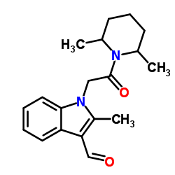 1-[2-(2,6-Dimethyl-1-piperidinyl)-2-oxoethyl]-2-methyl-1H-indole-3-carbaldehyde结构式