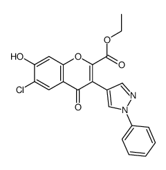 6-chloro-7-hydroxy-4-oxo-3-(1-phenyl-1H-pyrazol-4-yl)-4H-chromene-2-carboxylic acid ethyl ester Structure