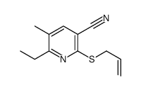 3-Pyridinecarbonitrile,6-ethyl-5-methyl-2-(2-propenylthio)-(9CI) structure