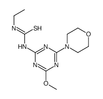 1-ethyl-3-(4-methoxy-6-morpholin-4-yl-1,3,5-triazin-2-yl)thiourea结构式