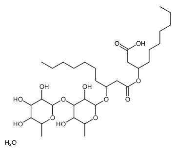 3-[3-[3,5-dihydroxy-6-methyl-4-(3,4,5-trihydroxy-6-methyloxan-2-yl)oxyoxan-2-yl]oxydecanoyloxy]decanoic acid,hydrate Structure