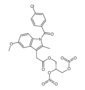 (2R)-2,3-bis(nitrooxy)propyl 2-(1-((4-chlorophenyl)carbonyl)-5-methoxy-2-methylindol-3-yl)acetate结构式